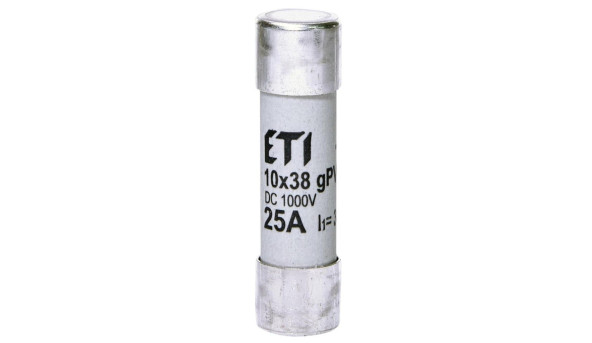 Запобіжник ETI CH 10x38 gPV 25A 1000V (30kA) (2625139) - 649040