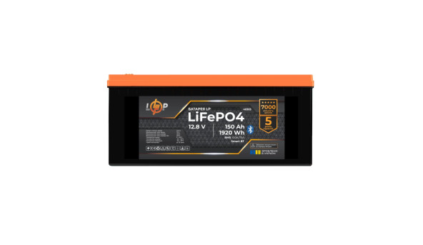 Аккумулятор LP LiFePO4 12,8V - 150 Ah (1920Wh) (BMS 100A/75А) пластик Smart BT