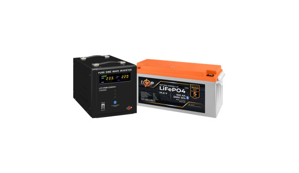 Комплект резервного питания LogicPower ИБП 2500W + литиевая (LiFePO4) батарея 2560Wh - 649224