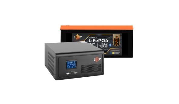 Комплект резервного живлення LogicPower ДБЖ 1000W + літієва (LiFePO4) батарея 1920 Wh - 649649
