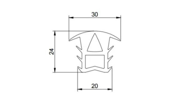 Уплотнитель для солнечных панелей (30*24*20 мм), EPDM - 649684