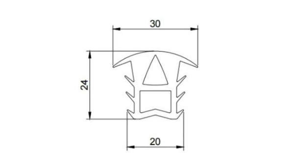 Уплотнитель для солнечных панелей (30*24*20 мм), EPDM - 649684