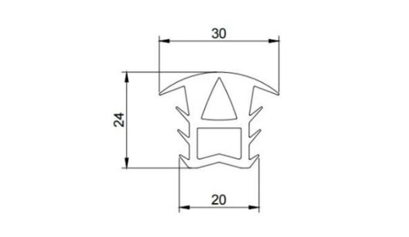 Уплотнитель для солнечных панелей (30*24*20 мм), EPDM - 649684
