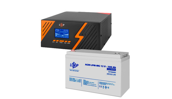 Комплект резервного питания LogicPower ИБП 1050W + мультигелевая батарея 1200Wh(37075)