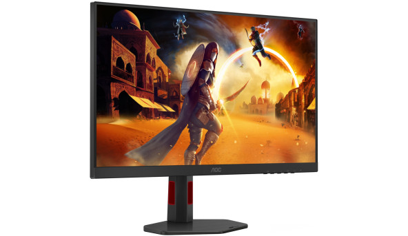 TFT 27" AOC Q27G4SRU, QHD, Fast IPS, 320Hz,1ms, 2xHDMI, DP, USB-хаб, HAS, чорно-червоний - 650295