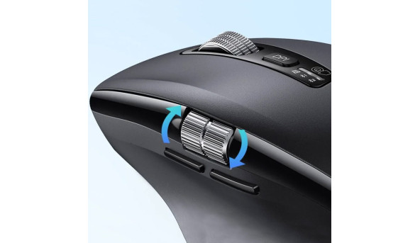 Мишка UGREEN 2.4GHz&BT M751 Ergonomic Contoured-Shape, бездротова, 5000dpi., 5кн., Чорна - 650397