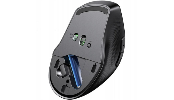 Мишка UGREEN 2.4GHz+Bluetooth MU101, бездротова, 4000dpi., 5кн., чорна - 650430