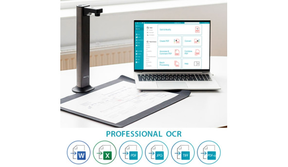 Сканер A3 Canon IRIScan Desk 7 Pro (85MP, 600dpi, 4912x3680, 4K Camera, USB, книжковий, чорний) - 650623