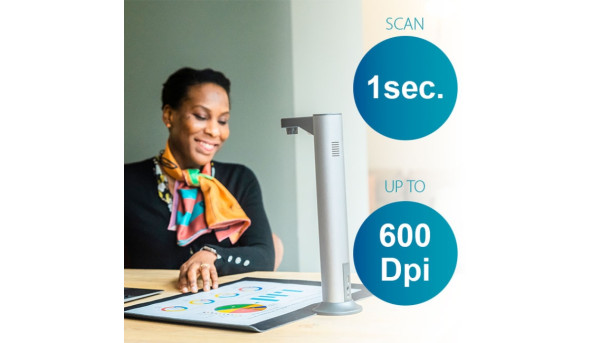 Сканер A3 Canon IRIScan Desk 7 Pro (85MP, 600dpi, 4912x3680, 4K Camera, USB, книжковий, чорний) - 650623