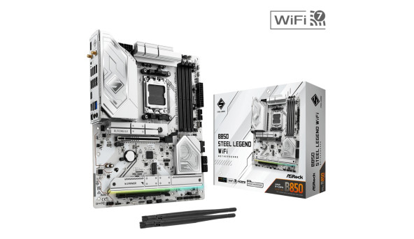 ASRock B850 Steel Legend WiFi (AM5/B850, 4*DDR5, 2xPCIex16, HDMI, 4xSATA,4xM.2, 2.5GLan, ATX)