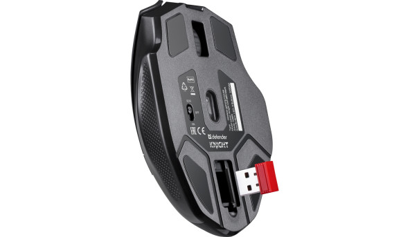 Мишка Defender Knight GM-885, бездротова, ігрова, 8кн., 3200 dpi., 400 mAh, чорна