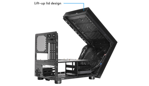 Корпус Chieftec THE CUBE CI-03B-OP, без БЖ, fan 20cm, mATX, Black