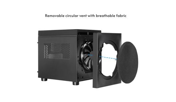 Корпус Chieftec THE CUBE CI-03B-OP, без БЖ, fan 20cm, mATX, Black