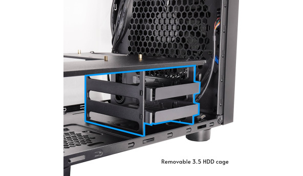 Корпус Chieftec THE CUBE CI-03B-OP, без БЖ, fan 20cm, mATX, Black