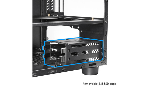 Корпус Chieftec THE CUBE CI-03B-OP, без БЖ, fan 20cm, mATX, Black