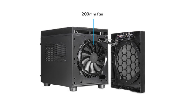 Корпус Chieftec THE CUBE CI-03B-OP, без БЖ, fan 20cm, mATX, Black