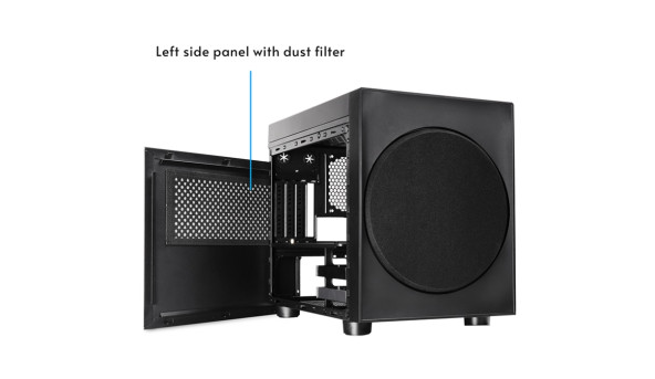 Корпус Chieftec THE CUBE CI-03B-OP, без БЖ, fan 20cm, mATX, Black