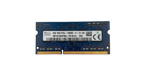 Оперативна пам'ять Hynix 4GB  DDR3 SO-DIMM 1600Mhz 4Gb C11 1.35V HMT451S6AFR8A-PB  Б/В