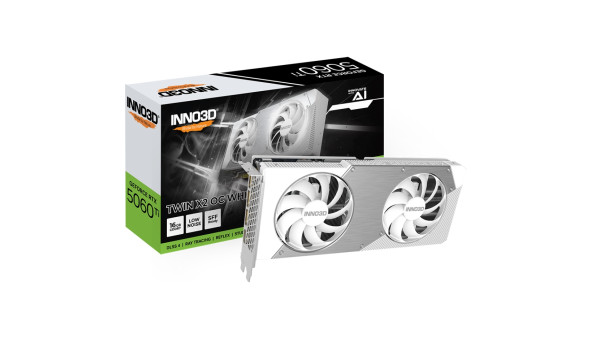 GeForce RTX5060 Ti Inno3D TWIN X2 OC WHITE, 16GB GDDR7, 128bit, PCI Express 5.0