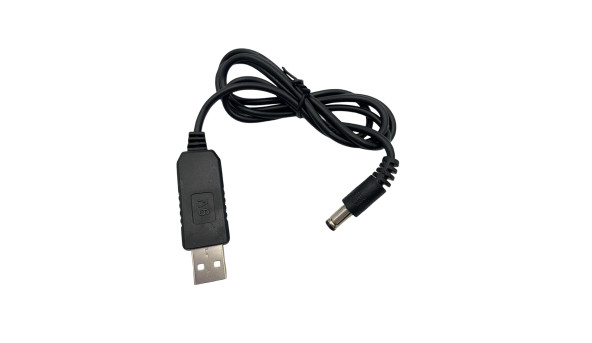 Кабель живлення до роутера від повербанка 9V, USB-DC, 0,8m, 5.5x2.1.