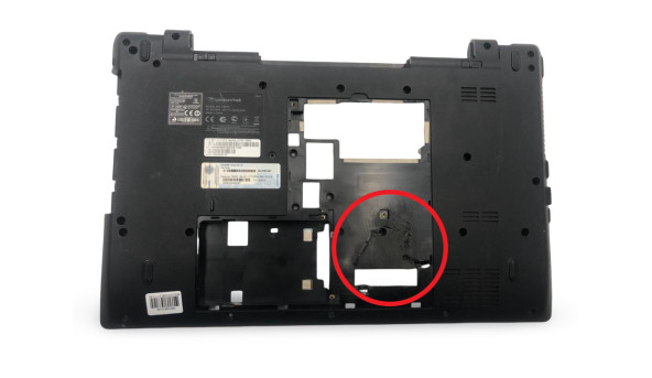 Нижняя часть корпуса для ноутбука Acer Aspire 7250,  Packard Bell VAB70, 13n0-yqa0211, Б/У,  есть следы ремонта