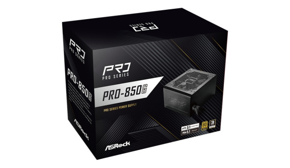 БЖ 850W ASRock PRO PRO-850G 120mm, 80+ Gold, Retail