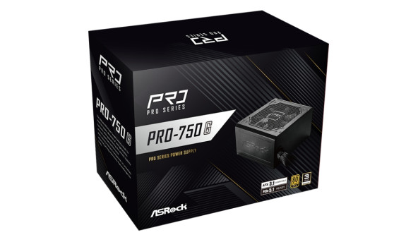 БЖ 750W ASRock PRO PRO-750G 120mm, 80+ Gold, Retail