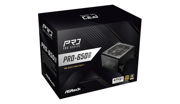 БЖ 650W ASRock PRO PRO-650G 120mm, 80+ Gold, Retail