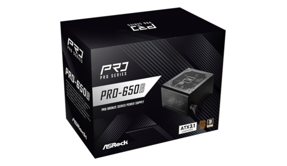 БЖ 650W ASRock PRO PRO-650B 120mm, 80+ Bronze, Retail