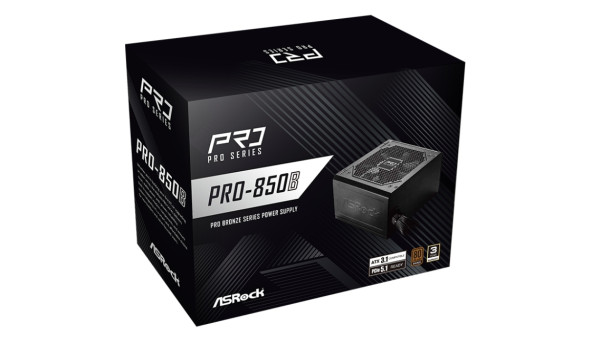БЖ 850W ASRock PRO PRO-850B 120mm, 80+ Bronze, Retail