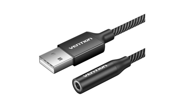 Звукова карта USB AUX jack, TRRS Ear, 0.25 м 96 кГц/24 біт 2-в-1 DSP шумозаглушення Vention