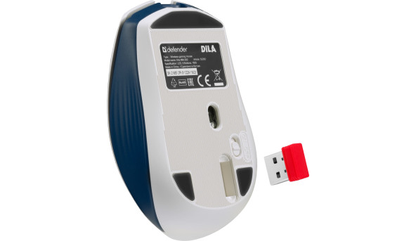 Мишка Defender Dila MM-282, бездротова,5 кн. 1800 dpi, 500 мАh чорна