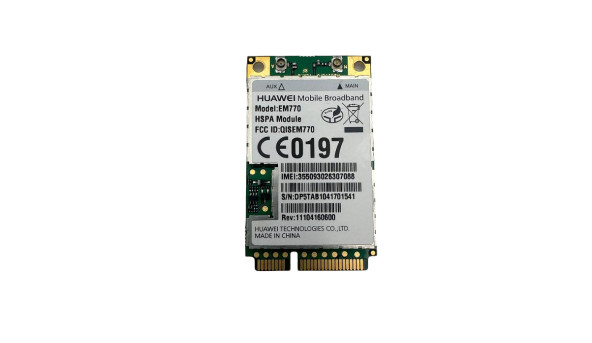 Модем Huawei 3G/GPS/HSPA Mini PCI Express к ноутбуку ASUS Eee PC 1005PEG EM770 Б/У