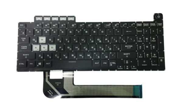 Клавіатура для ноутбука Asus FA506, FX506 Series Black, (No Frame), з кольоровою підсвіткою, RU