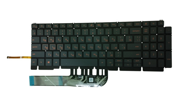 Клавіатура для ноутбука Dell G15 5511, з підсвіткою (Red Light), Black, (No Frame), RU