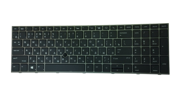 Клавіатура для ноутбука HP Zbook (15U G5) Black з підсвіткою (Light) (Silver Frame) RU