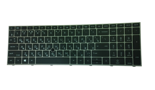 Клавіатура для ноутбука HP Zbook Fury 17 G7 з підсвіткою (Light), з вказівником (Point Stick), Black, (No Frame), RU