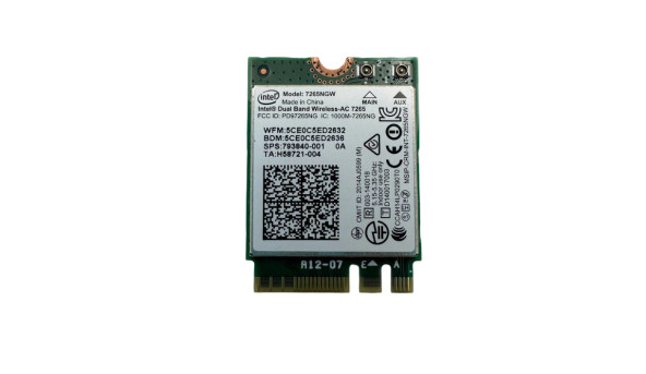 Адаптер WiFi снят с ноутбука Fujitsu LifeBook A555 7265NGW H58721-004  Б/У