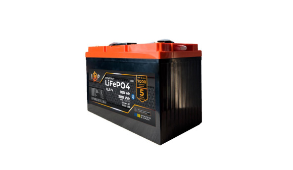 Акумулятор LP LiFePO4 12,8V - 100 Ah (1280Wh) (BMS 100A/50А) пластик LCD USB Smart BT