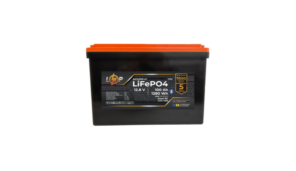 Акумулятор LP LiFePO4 12,8V - 100 Ah (1280Wh) (BMS 100A/50А) пластик LCD USB Smart BT