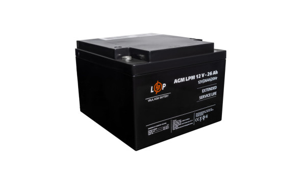 Розпродаж (22883) Акумулятор AGM LPM 12V - 26 Ah під болт М5 (08-2024)