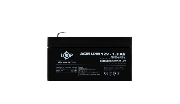 Распродажа (4131) Аккумулятор AGM LPM 12V - 1,3 Ah (11-2024)