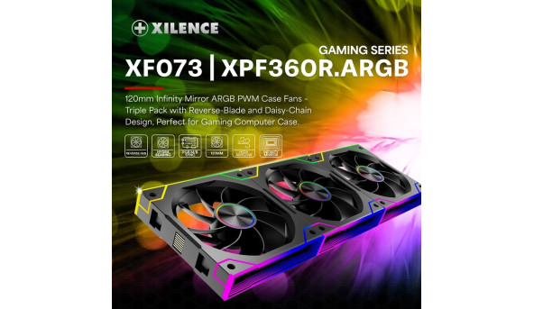 Вентилятор для корпуса 120mm*3 Xilence GAMING XPF360R.ARGB PWM REVERSE