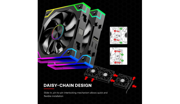 Вентилятор для корпуса 120mm*3 Xilence GAMING XPF360R.ARGB PWM REVERSE
