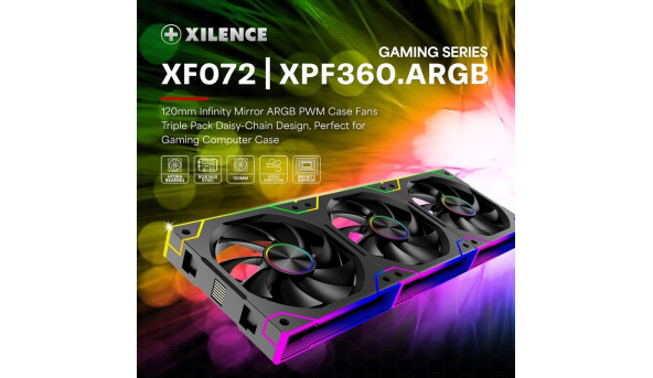 Вентилятор для корпуса 120mm*3 Xilence GAMING XPF360.ARGB PWM