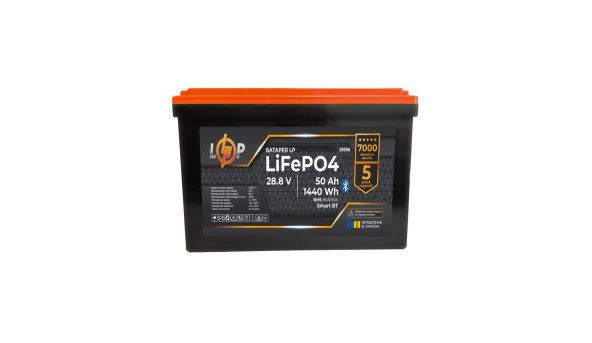 Акумулятор LP LiFePO4 28,8V (9S) - 50 Ah (1440Wh) (BMS 80A/50А) пластик Smart BT