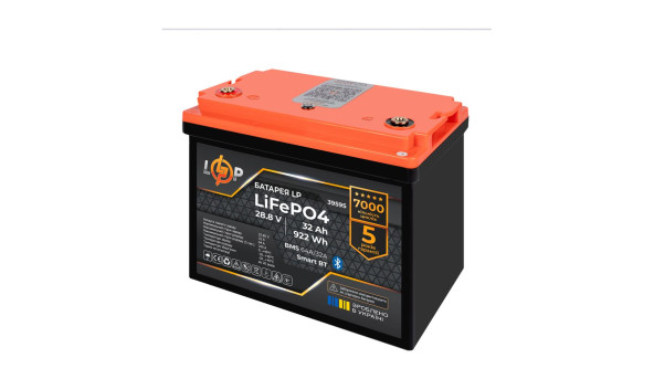 Аккумулятор LP LiFePO4 28,8V (9S) - 32 Ah (922Wh) (BMS 64A/32А) пластик Smart BT