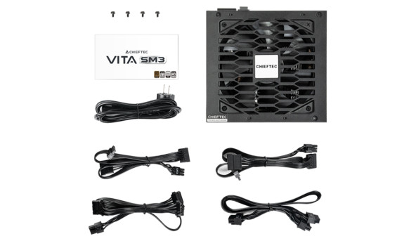 БЖ 650W Chieftec VITA SM3 BPX-650-C ATX 3.1 120mm, 80+ Bronze, Semi modular, Retail