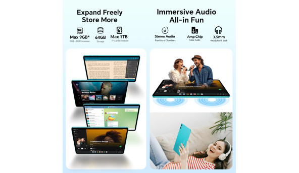 Планшет Teclast P33 10.1” HD+ / 3GB / 64GB / A333 / 6000mAh / WIFI / 5+2Mp / Metal / Blue
