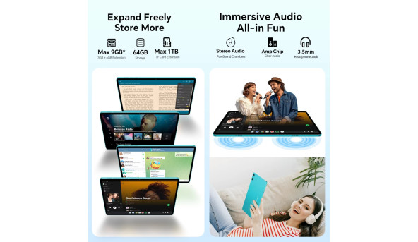 Планшет Teclast P33 KIT 10.1” HD+ / 3GB / 64GB / A333 / 6000mAh / WIFI / 5+2Mp / Metal / Blue